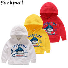 Crianças sweatshirts bebê meninos meninas algodão dos desenhos animados tubarão hoodies crianças roupas de manga longa moletom moletom infantil 2024 - compre barato