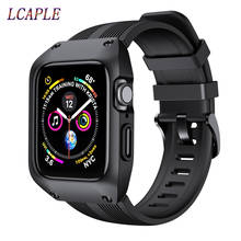 Case+Strap For Apple Watch band 44mm 40mm iWatch band 42mm 38mm Waterproof Silicone bracelet correa Apple watch serie 6 se 5 4 3 2024 - buy cheap