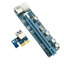 Extensor PCI-E de 60CM, tarjeta elevadora PCI Express de 1X a 16X, 008C + Cable USB 3,0, PCI-E Sata de 15 pines a 6 pines de alimentación para máquina de minería BTC 2024 - compra barato