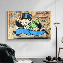 Abstract Graffiti Time Is Money Millionaire Cartoon Art Prints Poster Painting On Canvas Wall Art Picture For Living Room 2024 - buy cheap