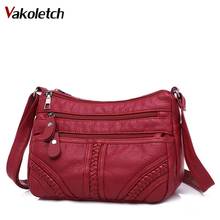 Multi-layer Crossbody Bag Quality Small Bag Brand Red Handbag Purse Fashion Women Bag Pu Soft Leather Shoulder Bag KL714 2024 - buy cheap
