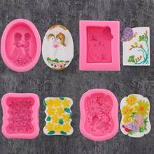 Soap Aromatherapy Silicone Mold Cake Decorating Tools Flower Bride Groom Angel Mermaid Fondant Chocolate Soap Mould for Wedding 2024 - buy cheap