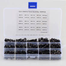 500Pcs/Lot Black Carbon Steel 12.9 Grade M3/M4/M5 DIN912 Hexagon Socket Head Cap Bolt and Nut Screws Set 2024 - buy cheap