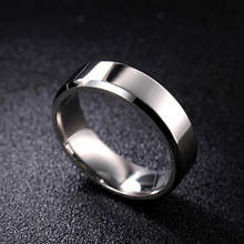 Модные черные кольца из нержавеющей стали для женщин, обручальные кольца, мужские ювелирные изделия шириной 6 мм 2024 - купить недорого