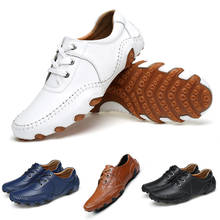 Sapatos de golf masculinos com cadarço, calçado esportivo antiderrapante e respirável de couro legítimo, à prova d'água e macio, novo, 2020 2024 - compre barato