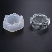 Transparent DIY Ashtray Silicone Mold Lotus Candle Holder Crystal Epoxy UV Resin Storage Box Mould Flower Pot Container Glossy 2024 - buy cheap