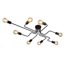 4/6/8 cabezas múltiples varilla de hierro forjado luz de techo Industrial Loft Nordic lámpara de araña para la decoración del hogar comedor Cafe Bar 2024 - compra barato