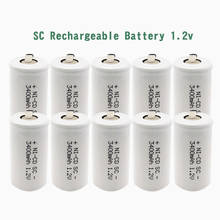 6 шт. SC 1,2 V батареи 3400mAh Ni CD аккумуляторная батарея с удлинителем, обработанной в инструменты дрель электрические батареи 2024 - купить недорого