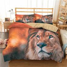 Luxury Lion Animal Pattern Printed Home Living 2/3Pcs Comfortable Duvet Cover  PillowCase Bedroom decoration Bed set 2024 - buy cheap