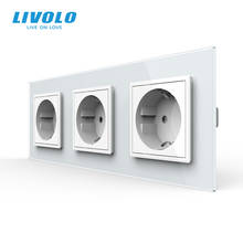 Livolo New EU Standard Power Socket, Outlet Panel, Triple Wall Power Outlet Without Plug,Toughened Glass C7C3EU-11/2/3/5 2024 - buy cheap
