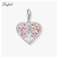 Red Tree Heart Charms Pendant,Jewelry 925 Sterling Silver Romantic Gift For Women Girls Fit Bracelet Necklace Bag 2019 New 2024 - buy cheap