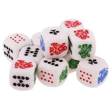 10pcs 6 Sided D6 Dice King Queen Jack 16mm Acrylic Poker Gaming Card Game Dices Friends Party Board Game Dice 2024 - buy cheap