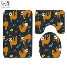 Sloth Animal cartoon pattern 3D printed Bathroom Pedestal Rug Lid Toilet Cover Bath Mat Set drop shipping style-3 2024 - buy cheap