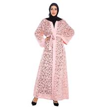 Женское длинное платье с блестками, длинное платье-кимоно с кисточками, в мусульманском стиле 2024 - купить недорого