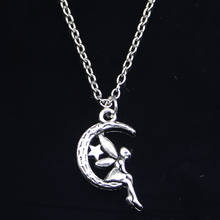 New Fashion Necklace 25x14mm fairy angel moon star Pendants Short Long Women Men Colar Gift Jewelry Choker 2024 - buy cheap