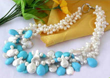 Collar de perlas de goteo Natural para mujer, joyería fina hecha a mano, 3 filas, 14mm 2024 - compra barato