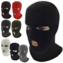 Touca de malha com 2/3 furos para homem e mulher, chapéu tático do exército, quente, macia, estilosa, masculina e feminina, capuz com balaclava para ciclismo 2024 - compre barato