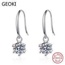 Geoki-pendientes de gota de moissanita de 925-1 CT, plata esterlina 0,5, corte perfecto, Color D, VVS1, prueba de diamante, Pendientes colgantes de piedra 2024 - compra barato