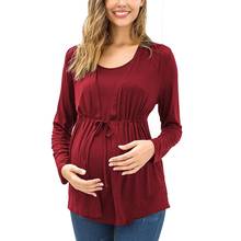 ARLONEET Women's maternity Nursing Top Double Layer blouse pregnant breastfeeding Long Sleeve solid Shirt borstvoeding tops CA23 2024 - buy cheap