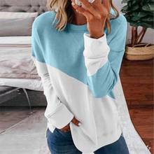 Patchwork T-shirt Women Long Sleeve Tops Tee 2020 Spring Autumn T Shirt Women Clothes Female O-neck Tee harajuku mujer camisetas 2024 - buy cheap