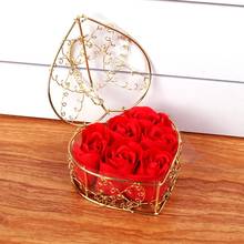 6Pcs/Box Heart-Shaped Rose Soap Flowers Romantic Wedding Party Gift Artificial Flower Decor Valentine\\\'s Day 2024 - buy cheap