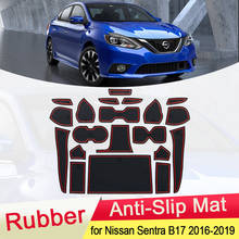 Car Accessories Mat Phone Pad Door Groove Cup for Nissan Sentra Facelift Pulsar Sylphy Rubber 2016 2018 2019 B17 Stickers 2024 - buy cheap