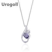 Fashion Women Pure 925 Sterling Silver Necklaces Flowers Petal Zircon Pendant Clavicle Chain Necklace Jewelry Accessory For Girl 2024 - buy cheap