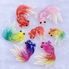 50Pcs New Acrylic Cute Goldfish With A Hole Flat Back Cabochon Scrapbooking Hair Bow Center Embellishments DIY Accessories F7 2024 - buy cheap