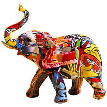 Creative Painted Colorful Elephant Resin Craft Ornament Home Living Room Wine Cabinet Porch Wine Cabinet Decorations 2024 - buy cheap