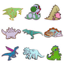 Dinosaur Enamel Pin Set Mesozoic Era Reptile Brooch Cute Animal Pins Kids Gift 2024 - buy cheap