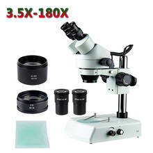 Microscopio Binocular Focal estereodigital, 7X 45X, 3,5x 90X 180X, anillo de luz LED, WF20X/10, objetivo 0,5X 2X 2024 - compra barato