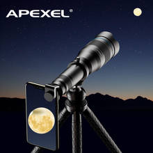 APEXEL-lente de cámara de teléfono HD 60X, lente telescópica, superteleobjetivo, Zoom, Monocular + trípode extensible con control remoto para todos los teléfonos inteligentes 2024 - compra barato