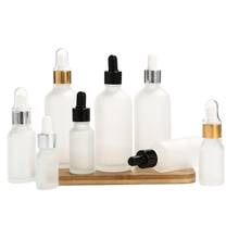 Frost Glass Dropper Bottle Silver Gold Black Lid Empty Cosmetic Packaging Container Vials Essential Oil Bottles 5ML-30ML 25pcs 2024 - buy cheap