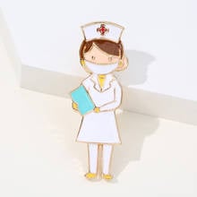 Funny Nurse Brooch Doctors Nurse Medical Punk Jewelry Gold Lapel Pin Badge Enamel Pins Brooches Gift Women 2024 - buy cheap