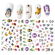 Pegatinas 3D para uñas con diseño de mariposa y flores, envolturas adhesivas para manicura, decoración artística para uñas, 2021 2024 - compra barato