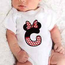 Font A B C D E F G Baby Onesie Custom Name Disney Minnie Mouse Letter Combination Toddler Romper Print Newborn Bodysuits 0-24M 2024 - buy cheap