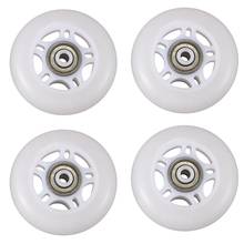 4 Pack Inline Skate Wheels Beginner's Roller Blades Replacement Wheel with Bearings 70mm White 2024 - buy cheap