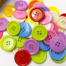 Botón de plástico de sobretodo de colores mezclados, 50 Uds., 30mm, 4 agujeros, costura artesanal, PT127 2024 - compra barato