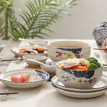 LingAo-Juego de vajilla de estilo japonés para el hogar, platos de cerámica para 2/4 personas, vajilla web de celebridades, instagram, dishe para parejas 2024 - compra barato