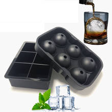 2 sets/lot Black Square and Ball 6 Hole Grade Silicone Ice Cube Set Drinking Wine Tray Brick Round Maker Mold Sphere Mould Party 2024 - buy cheap