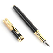 Baikingift-pluma estilográfica de Metal dorado con negro, suministros de papelería para escuela y oficina, 0,55mm, 1 unidad 2024 - compra barato