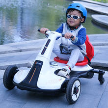 Carro elétrico divertido para crianças e adultos, carro elétrico com condução dupla de quatro rodas, led, assento ajustável, kart, carro elétrico para crianças 2024 - compre barato