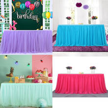 183 x77 cm Wedding Party Tutu Tulle Table Skirt Cover Tableware Cloth Baby Shower Party Home Decor Table Skirting Birthday Party 2024 - buy cheap