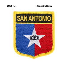 San Antonio Shield Форма Флаг нашивки Вышитый Флаг нашивки с национальным флагом для украшения одежды DIY 2024 - купить недорого