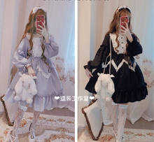 Vestido de lolita gótico e vintage kawaii, para meninas, de manga curta e longa, estilo vitoriano, palácio doces 2024 - compre barato