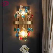 New modern sconce lighting for bedroom brushed gold crystal wall lamps home decoration colorful cristals wall light fixtures 2024 - buy cheap