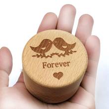 Personalized Rustic Wedding Wooden Ring Box Jewelry Trinket Storage Container Holder Custom Forever Rings Bearer  2024 - buy cheap