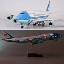 Modelo de avión de 47cm, juguetes Boeing 747 Air Force One, con luz y rueda a escala 1/150, Avión de aleación de plástico fundido a presión 2024 - compra barato