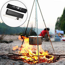 Outdoor Camping Stove Tripod Hanging Pot Aluminum Tripod Adjustable Hang Chain Stand Holder With Storage Bag For Picnic Cooking 2024 - buy cheap
