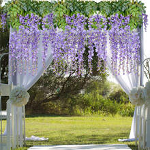 6Pcs / lot Artificial Wisteria Artificial Silk Wisteria Leaf Flower Hanging Romantic Garland Wedding Decor Home Garden 2024 - buy cheap